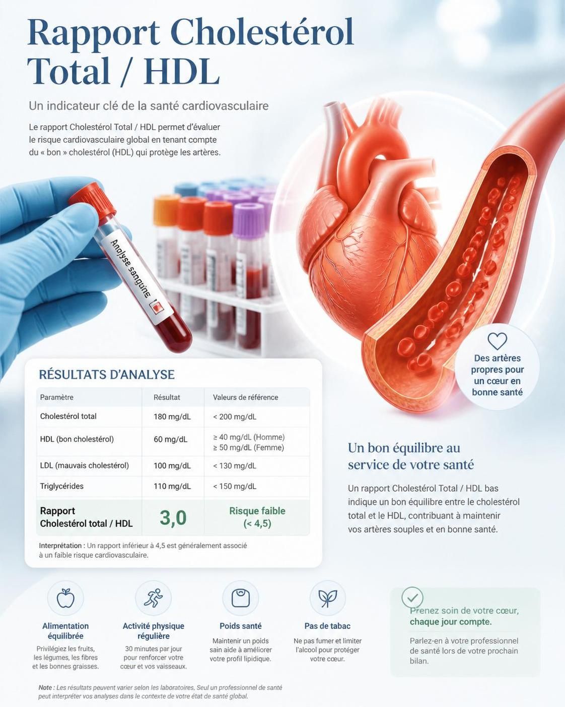 découvrez comment interpréter un rapport de cholestérol total et hdl pour mieux protéger votre cœur et prévenir les maladies cardiovasculaires grâce à des conseils clairs et pratiques.