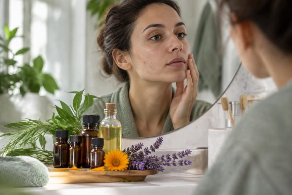 découvrez quelles huiles essentielles peuvent aider à apaiser les boutons et l’acné, comment les utiliser et les précautions à prendre pour votre peau.