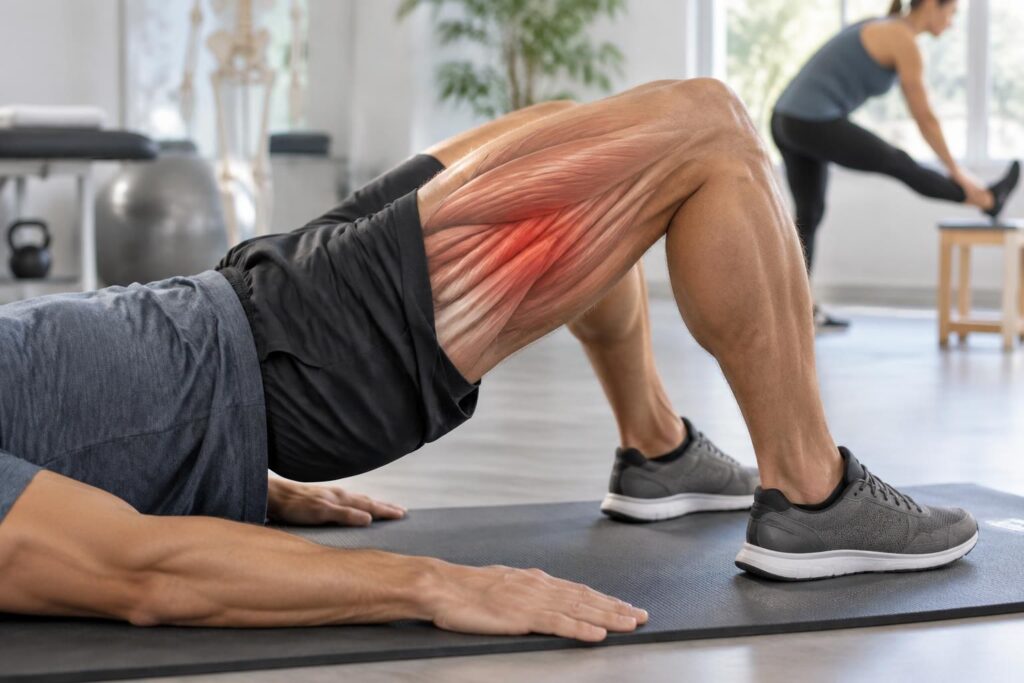 découvrez l’anatomie des ischio-jambiers, les causes de leurs douleurs et des exercices recommandés pour les renforcer et les étirer.